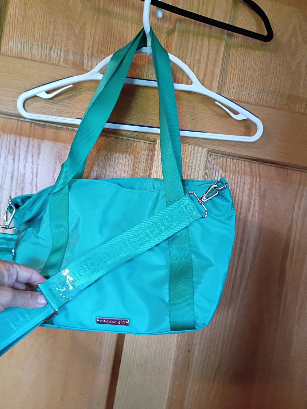 Madden Girl Teal Nylon Shoulder Bag with Adjustable Strap